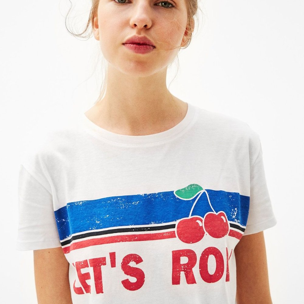 “Let’s Roll” cherry t-shirt